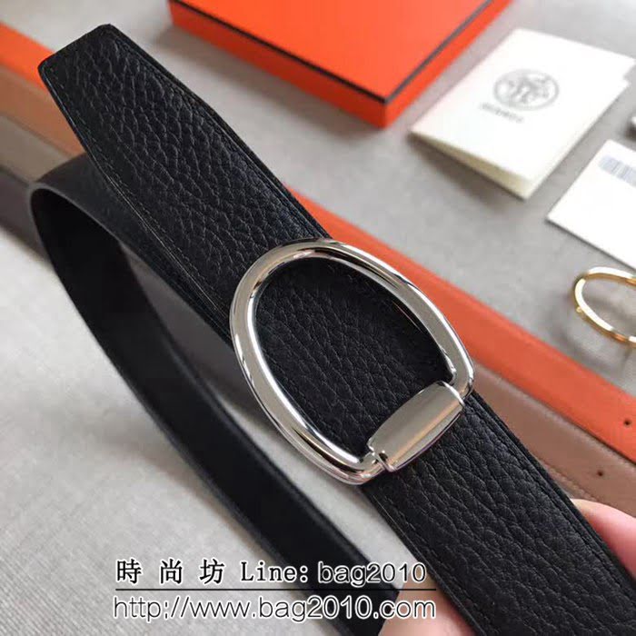 愛馬仕HERMES REVERSIBLE LEATHER STRA 官網同步 原版皮高端男士皮帶 HHG1558